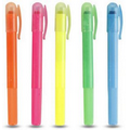 Round Barrel Custom Plastic Highlighter Pen W/ Translucent Cap
